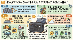 ポータブルソーラーパネルの使い方|ポータブル電源との組み合わせ方と選び方