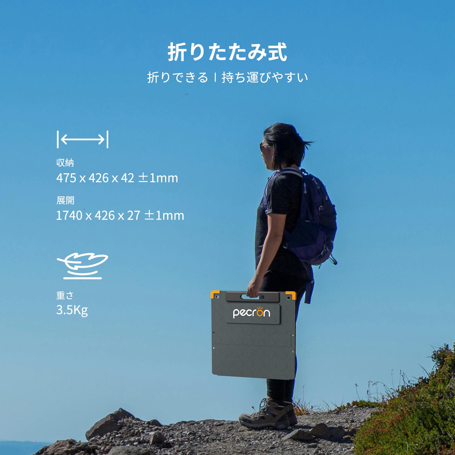 PECRON 100Wソーラーパネル 19.4V【新版】