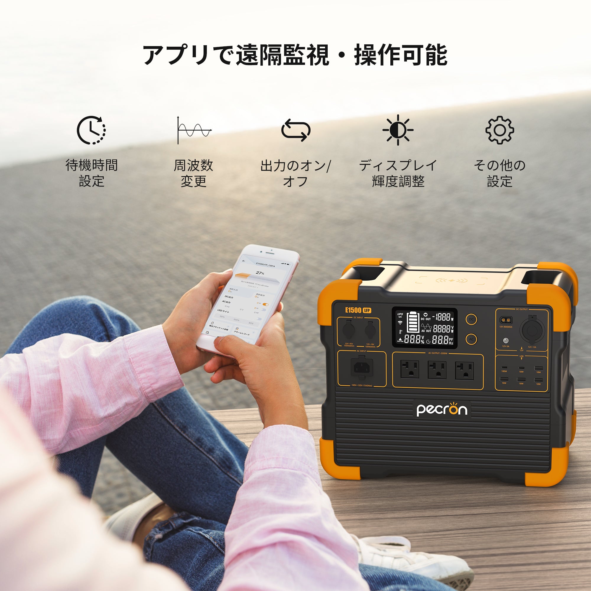 PECRON E1500LFPポータブル電源|1536Wh・2200W