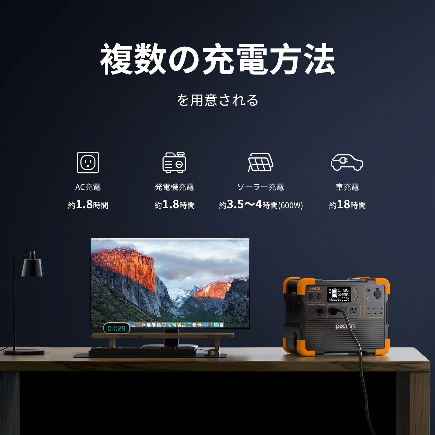 PECRON E1500LFPポータブル電源|1536Wh・2200W