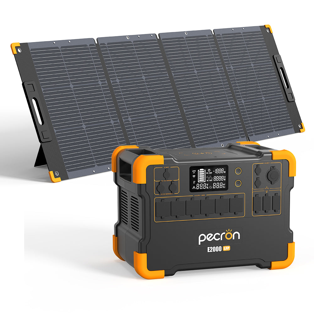 PECRON E2000LFP ポータブル電源＋1枚 200W ソーラーパネル「セット」