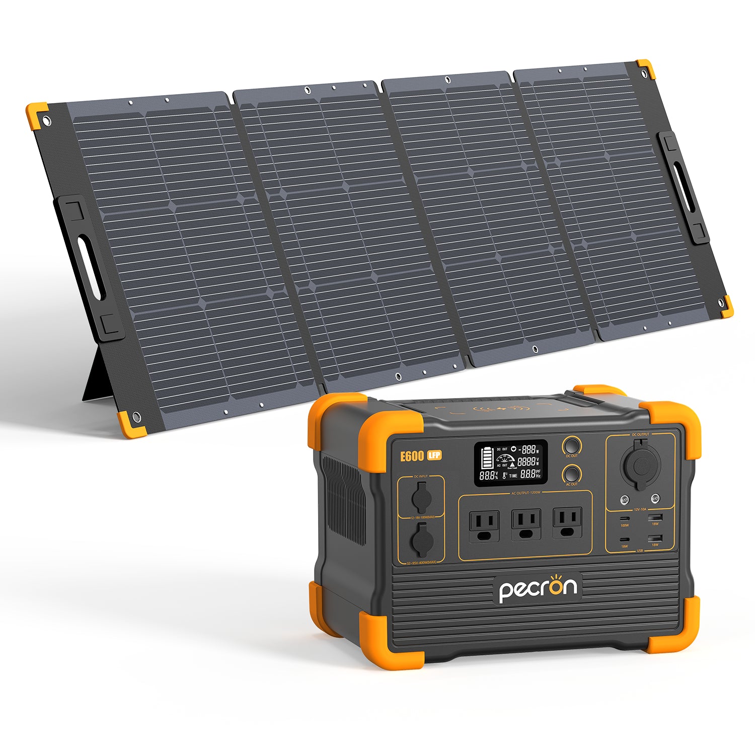 PECRON ポータブル電源 E600LFP+200Wソーラーパネル(セット PECRON ポータブル電源 E600LFP+200Wソーラーパネル(セット