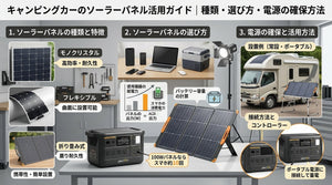 キャンピングカーのソーラーパネル活用ガイド｜種類・選び方・電源の確保方法