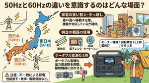 50Hzと60Hzの違いとは？家電への影響・引っ越し・停電時の電源を解説