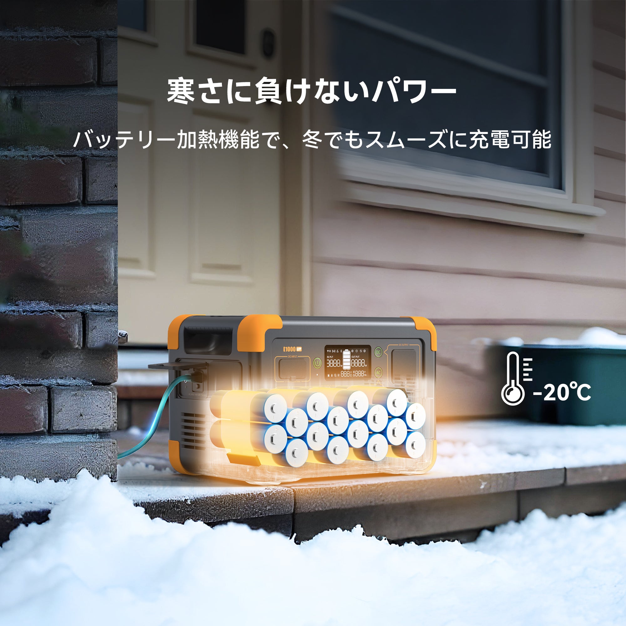 PECRON E1000LFP 大容量ポータブル電源｜防災・車中泊・キャンプ｜容量1024Wh・出力1800W