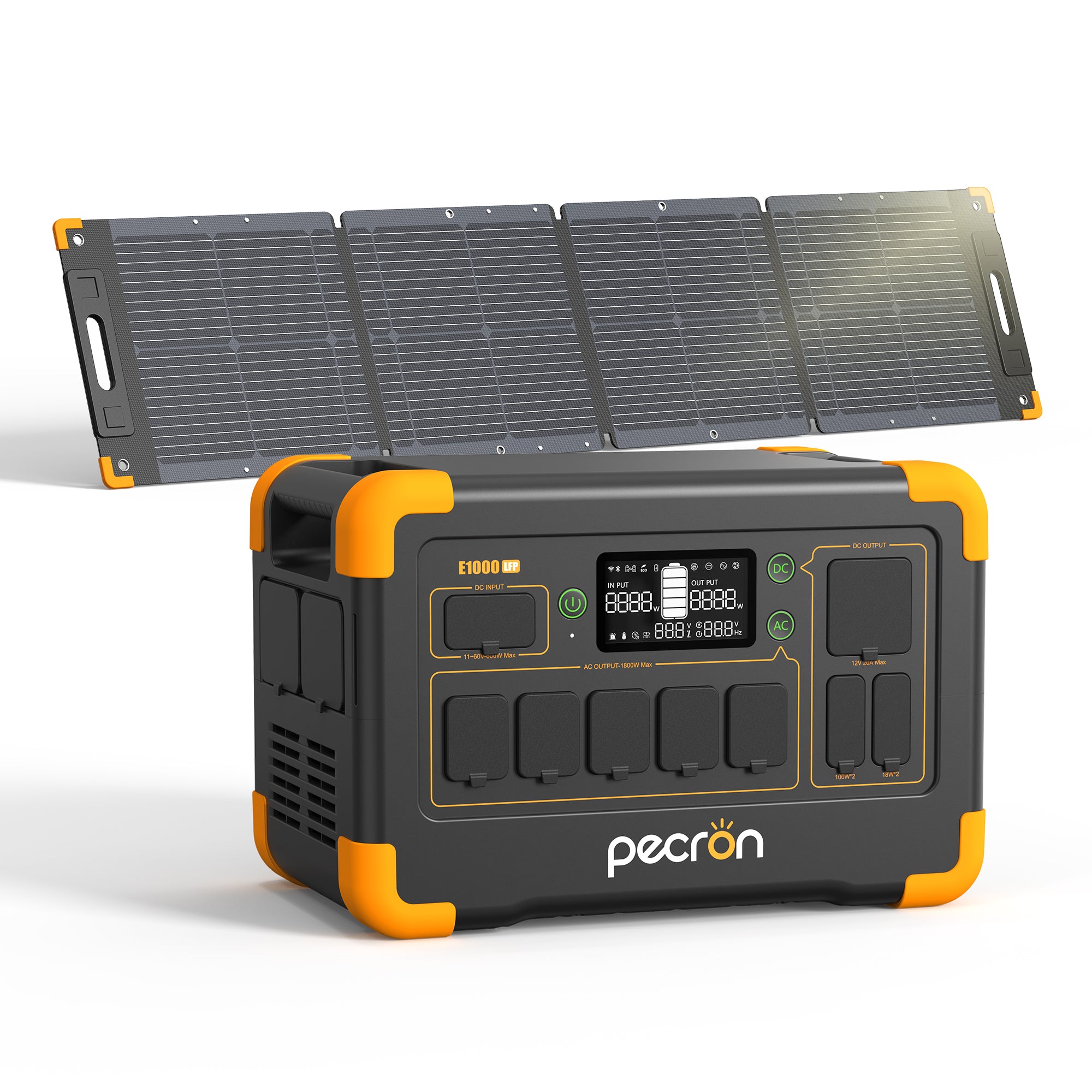 PECRON E1000LFP 大容量ポータブル電源｜防災・車中泊・キャンプ｜容量1024Wh・出力1800W