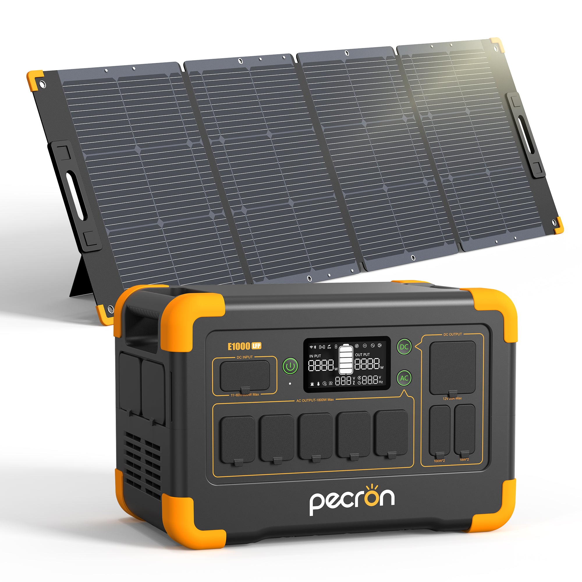 PECRON E1000LFP 大容量ポータブル電源｜防災・車中泊・キャンプ｜容量1024Wh・出力1800W