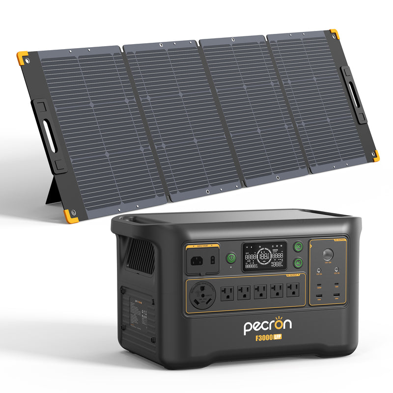 PECRON F3000LFP ポータブル電源 200Wソーラーパネルセット