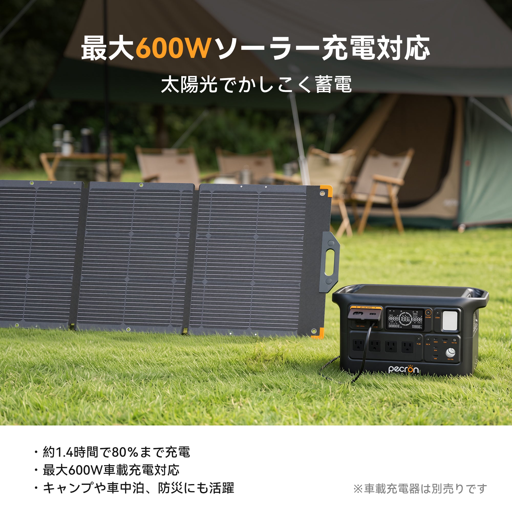 PECRON F1000LFP 大容量ポータブル電源｜防災・車中泊・キャンプ｜容量960Wh・出力1500W