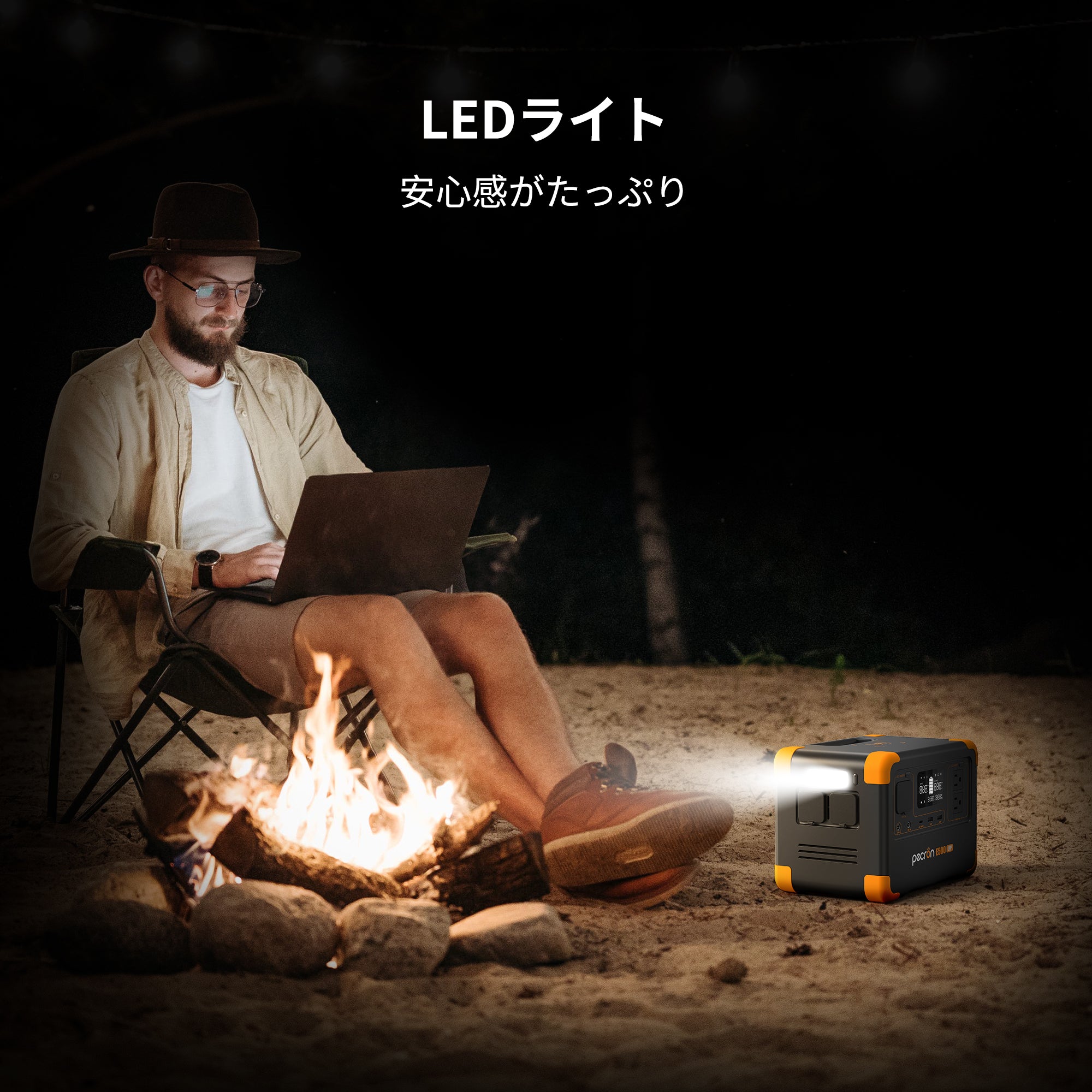PECRON E500LFP 小型ポータブル電源｜防災・アウトドア・車中泊｜容量576Wh・出力600W