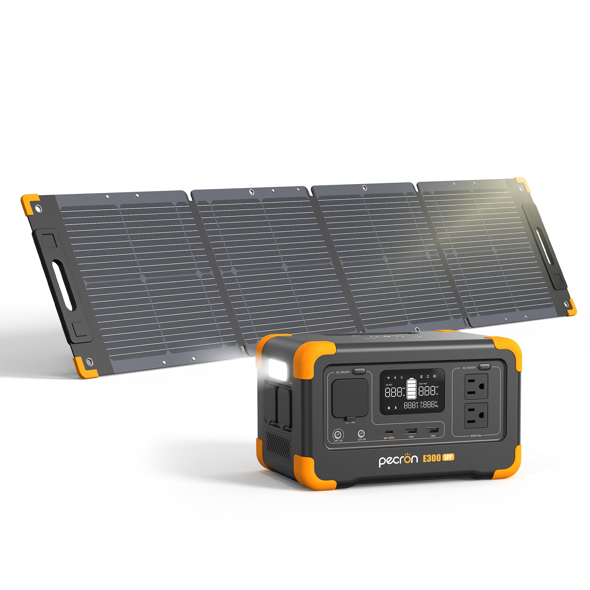 E300LFP *1台+100Wソーラーパネル *1枚