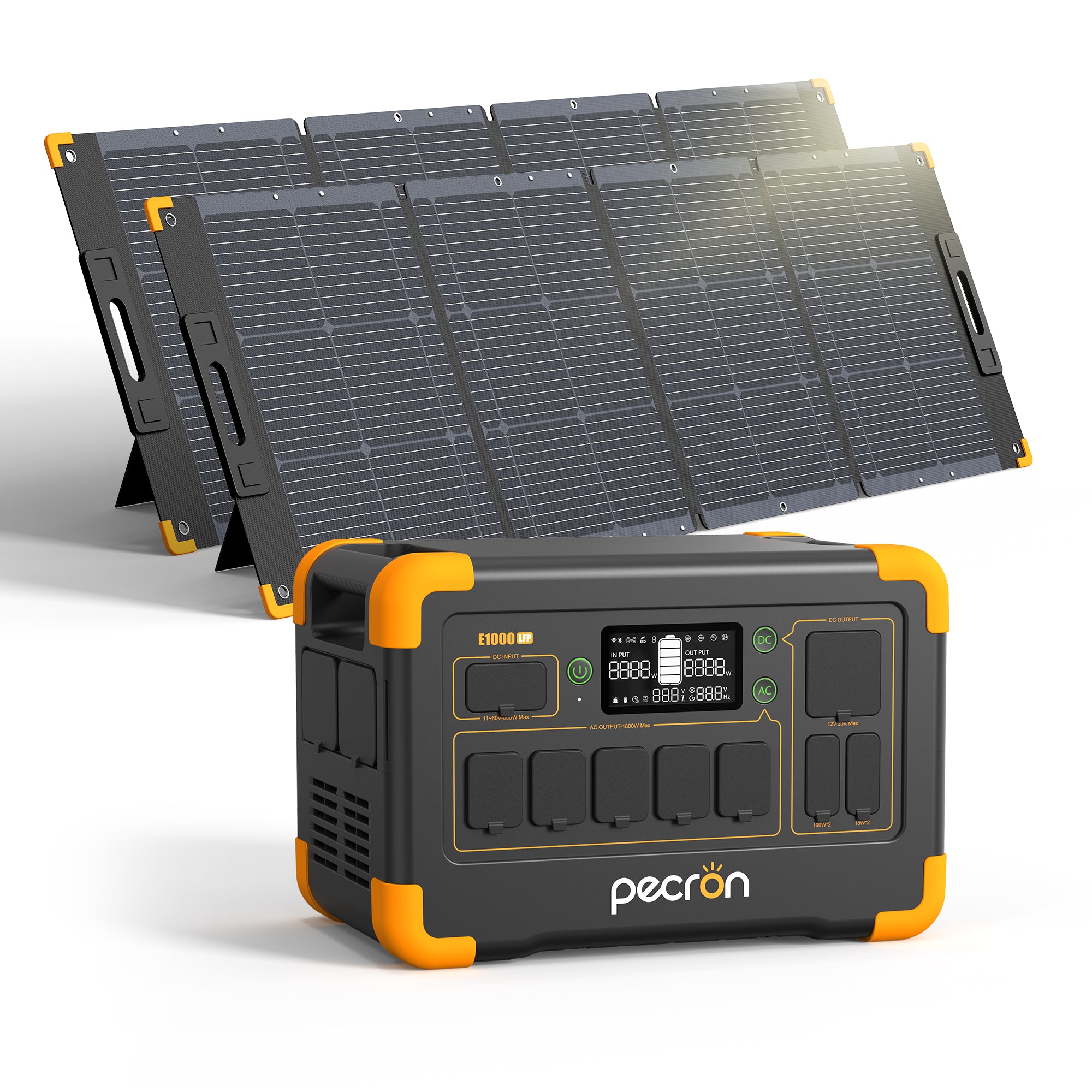 PECRON E1000LFP 大容量ポータブル電源｜防災・車中泊・キャンプ｜容量1024Wh・出力1800W