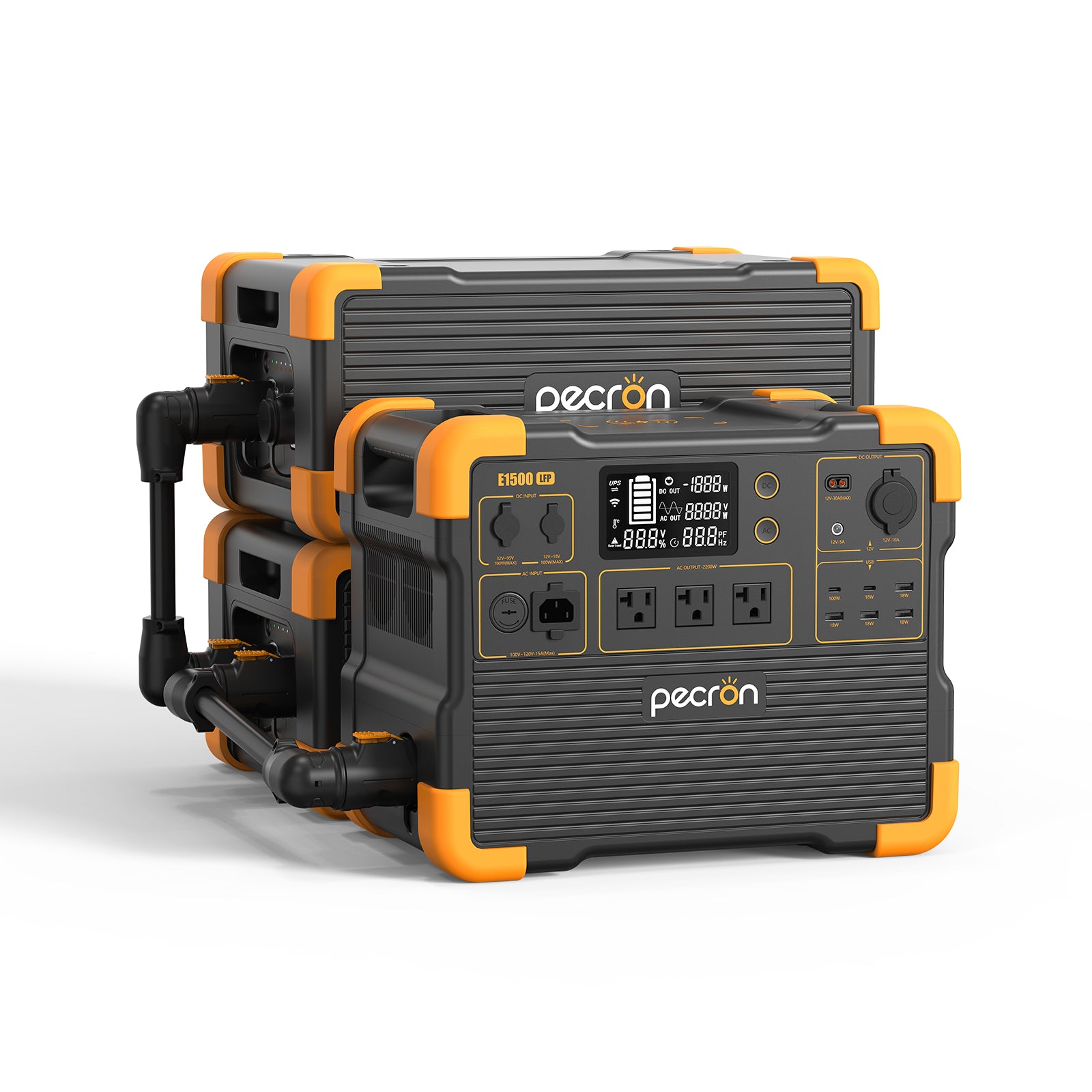 PECRON E1500LFPポータブル電源+2台EP3000-48V拡張バッテリー「セット」