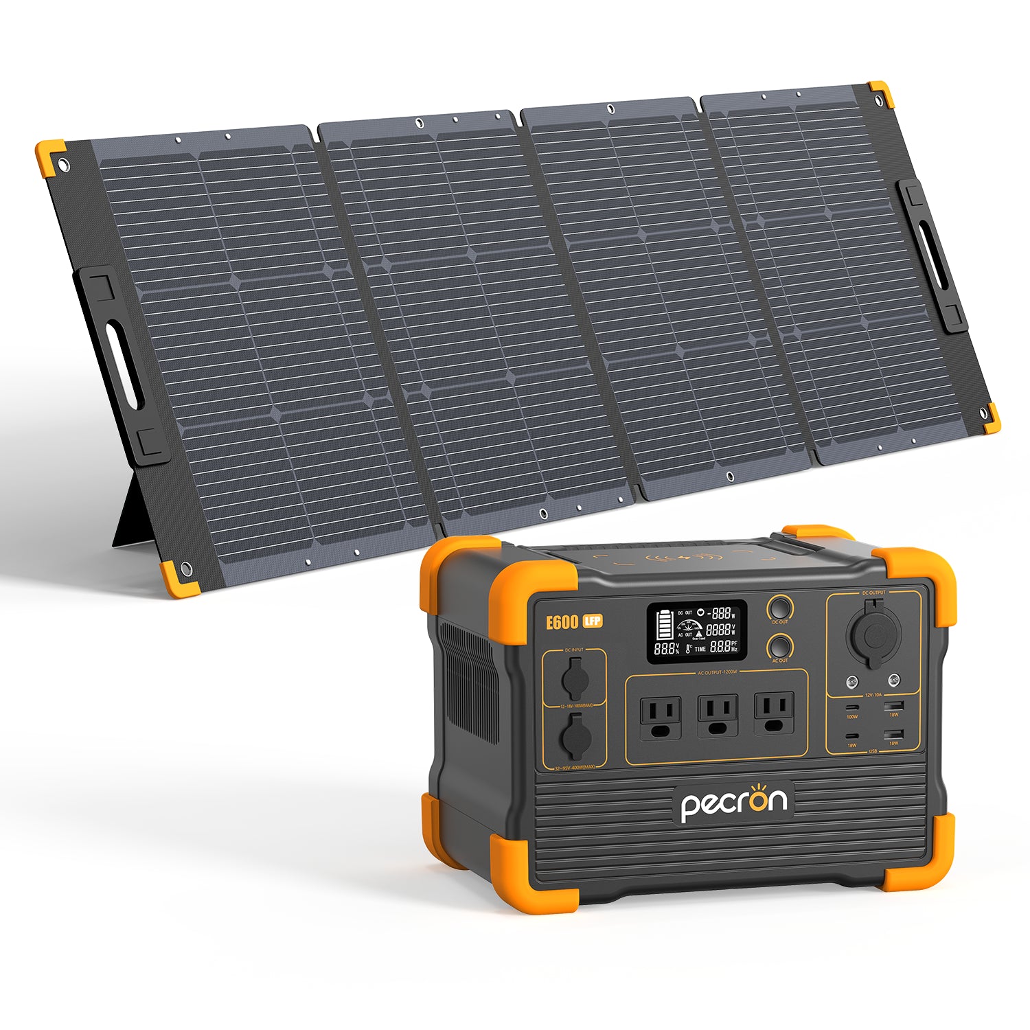 PECRON E600LFP ポータブル電源＋1枚 200W ソーラーパネル「セット」