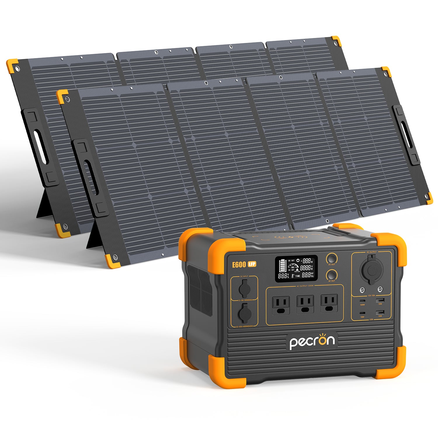 PECRON ポータブル電源 E600LFP+200Wソーラーパネル(セット PECRON ポータブル電源 E600LFP+200Wソーラーパネル(セット