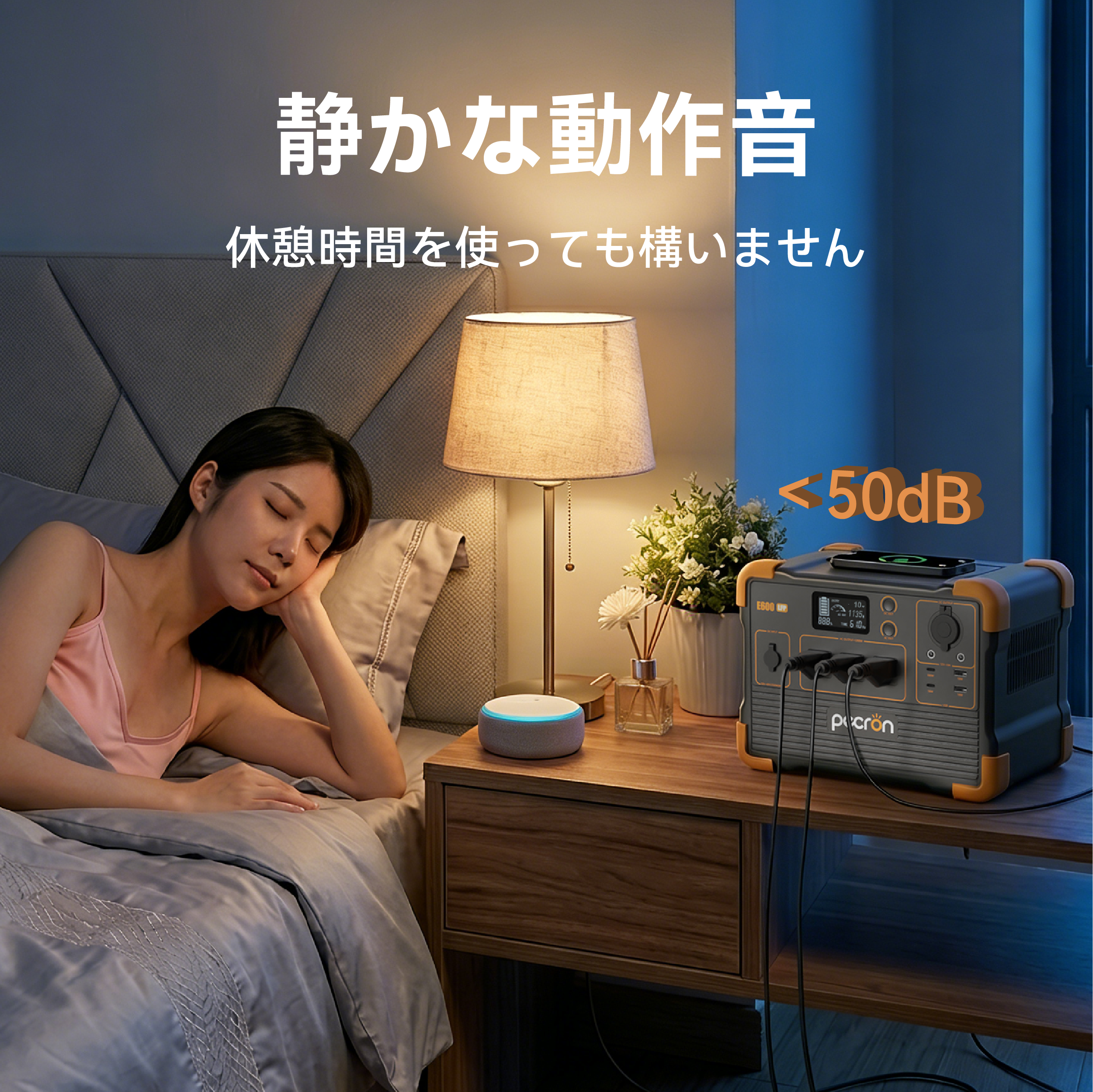 PECRON E600LFP 小型ポータブル電源 大容量｜防災・アウトドア・車中泊｜容量614Wh・出力1200W