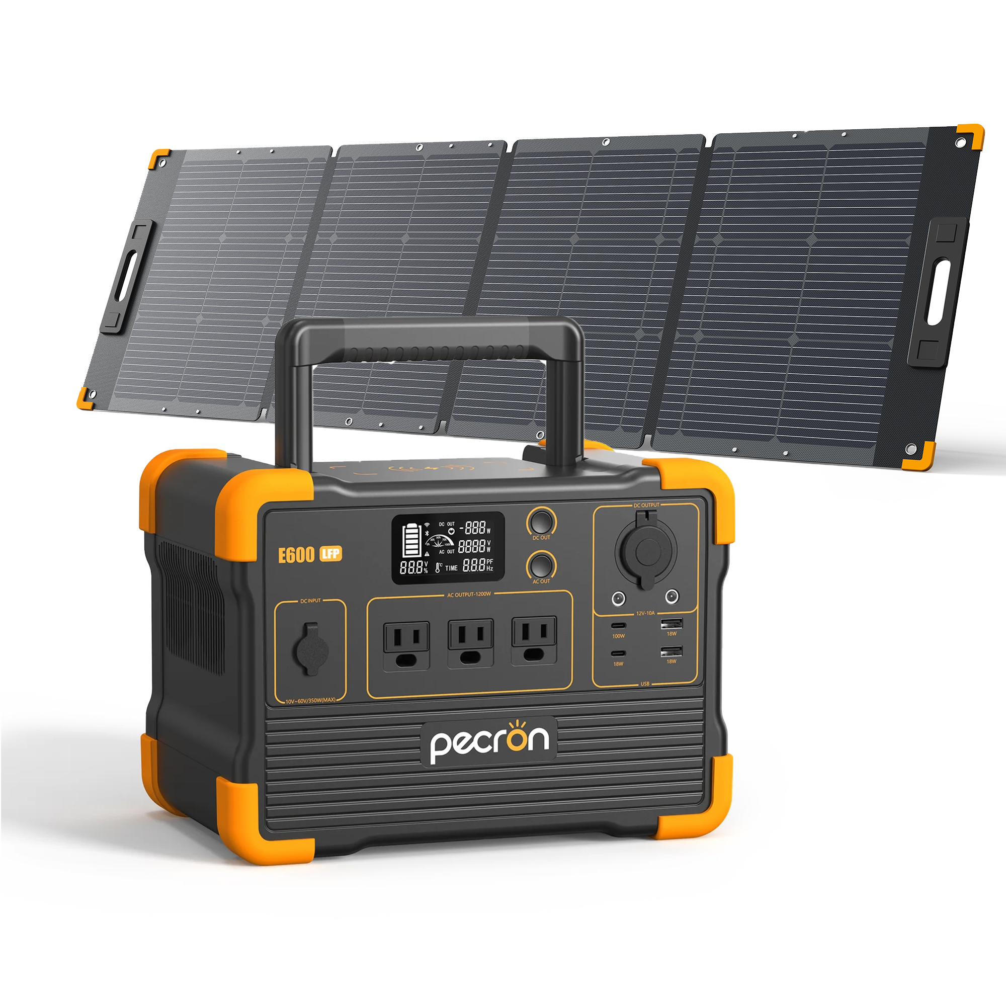 PECRON ポータブル電源 E600LFP+200Wソーラーパネル(セット) 小型軽量 PECRON ポータブル電源 E600LFP+200Wソーラーパネル(セット) 小型軽量