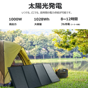 PECRON E1000ポータブル電源+2枚 200W ソーラーパネル「セット」